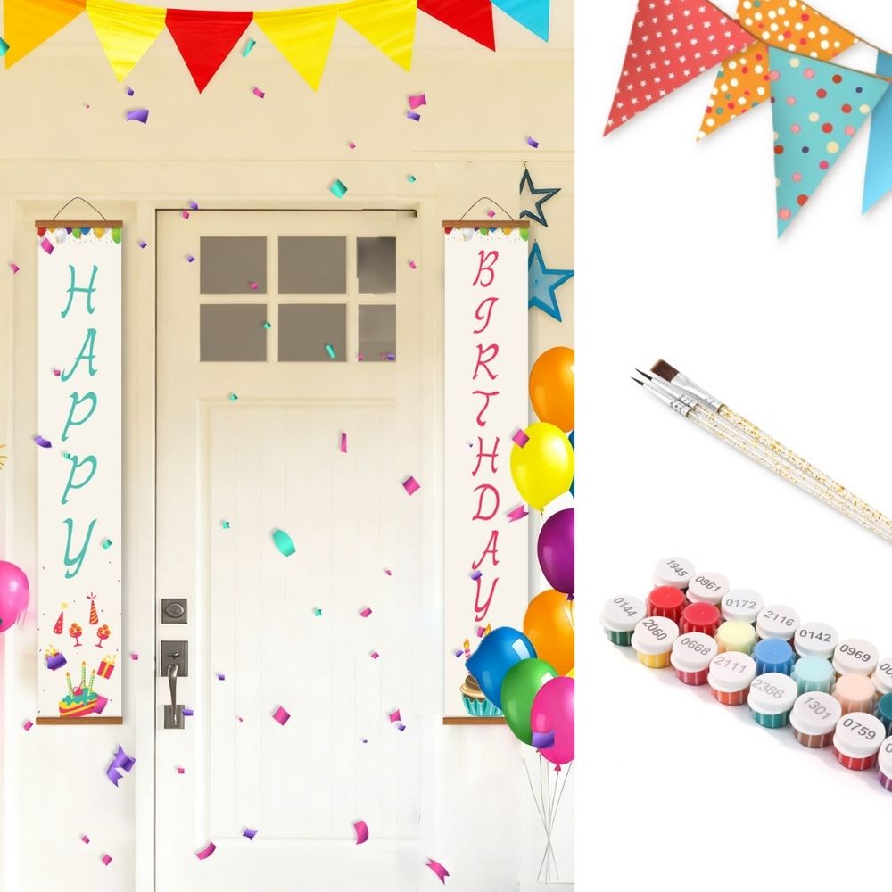 Paint by Numbers Front Door Hanging Banners - Fun Streamers Figured'Art