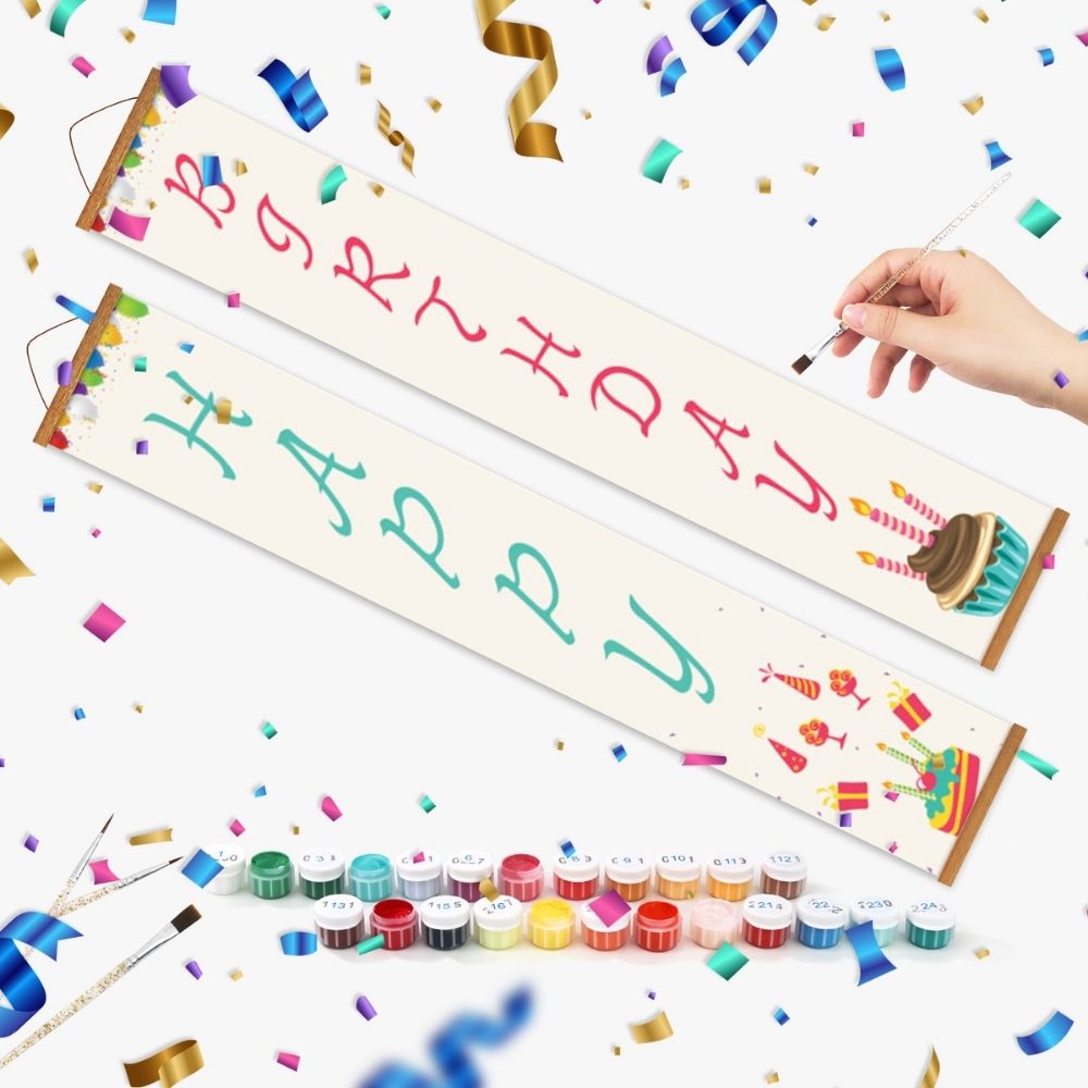 Paint by Numbers Front Door Hanging Banners - Fun Streamers