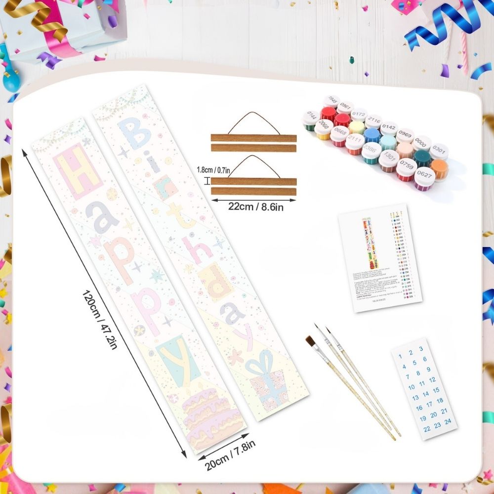 Paint by Numbers Front Door Hanging Banners - Fun Streamers