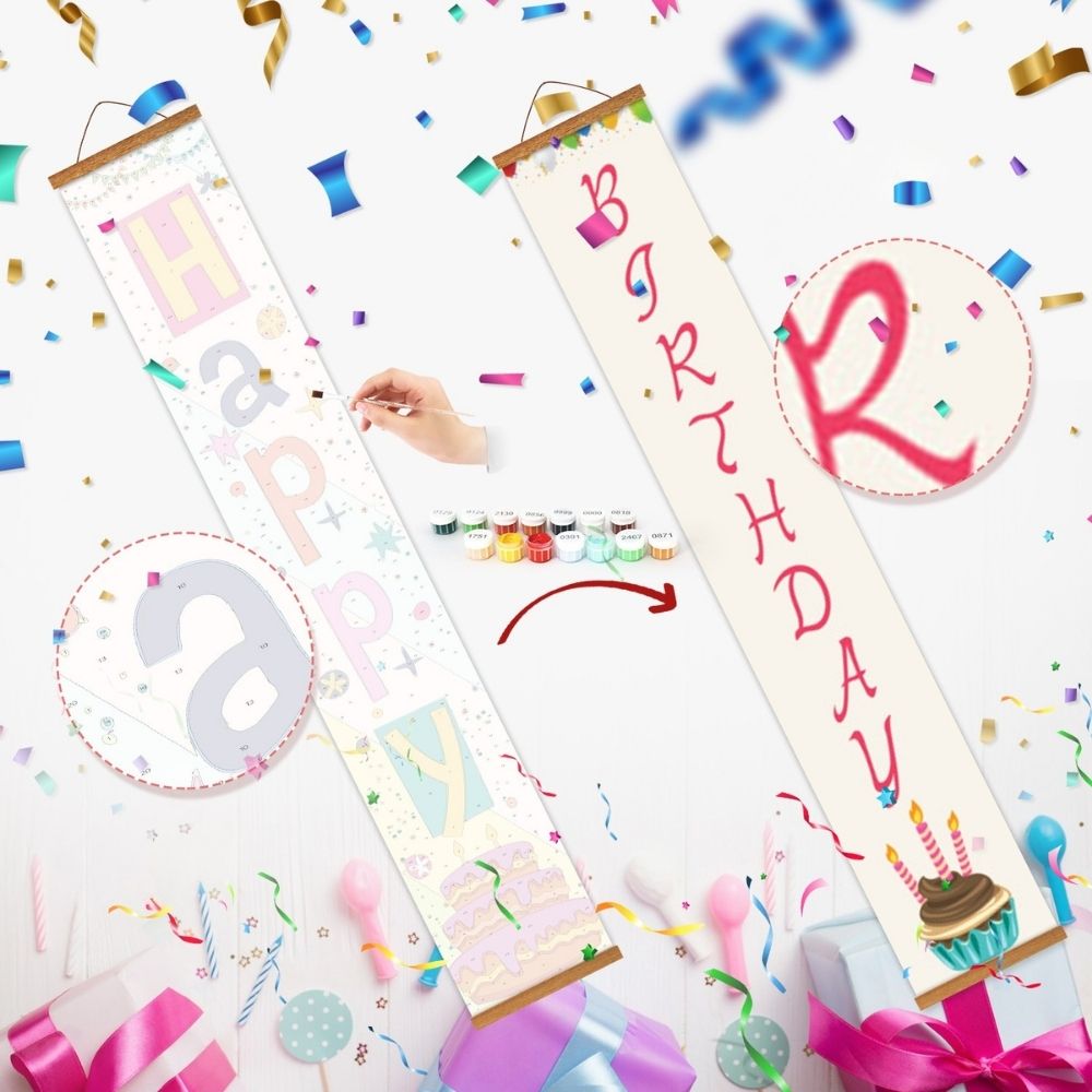 Paint by Numbers Front Door Hanging Banners - Fun Streamers