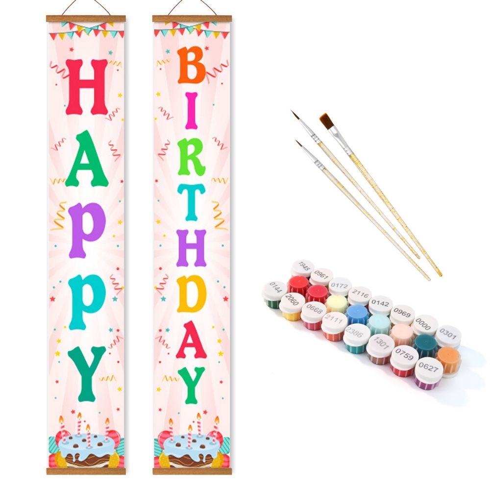 Paint by Numbers Front Door Hanging Banners - Celebration Bunting