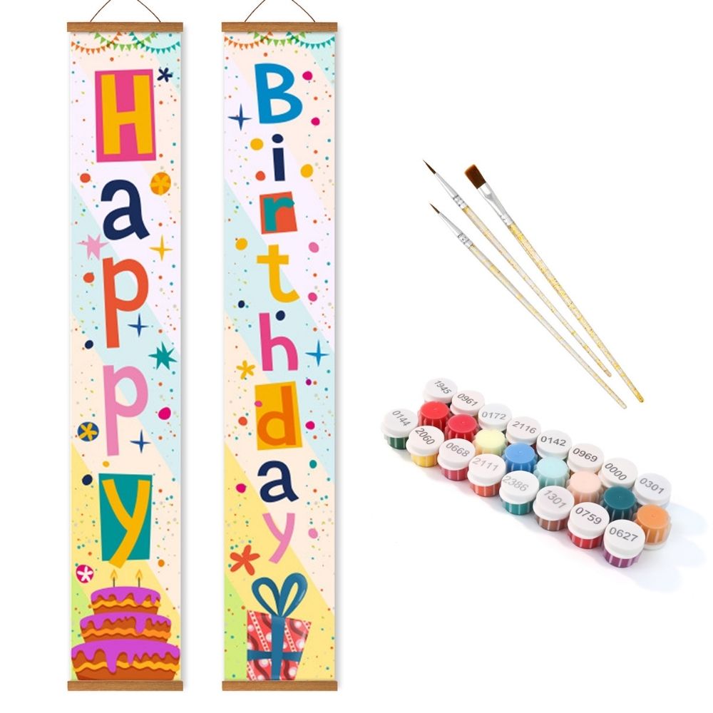 Paint by Numbers Front Door Hanging Banners - Festive Flags