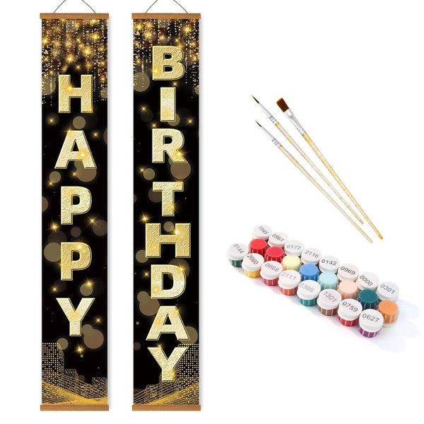 Paint by Numbers Front Door Hanging Banners - Colorful Garland