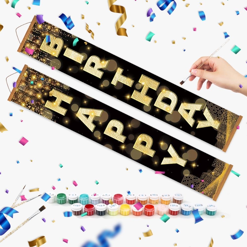 Paint by Numbers Front Door Hanging Banners - Colorful Garland