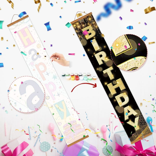 Paint by Numbers Front Door Hanging Banners - Colorful Garland