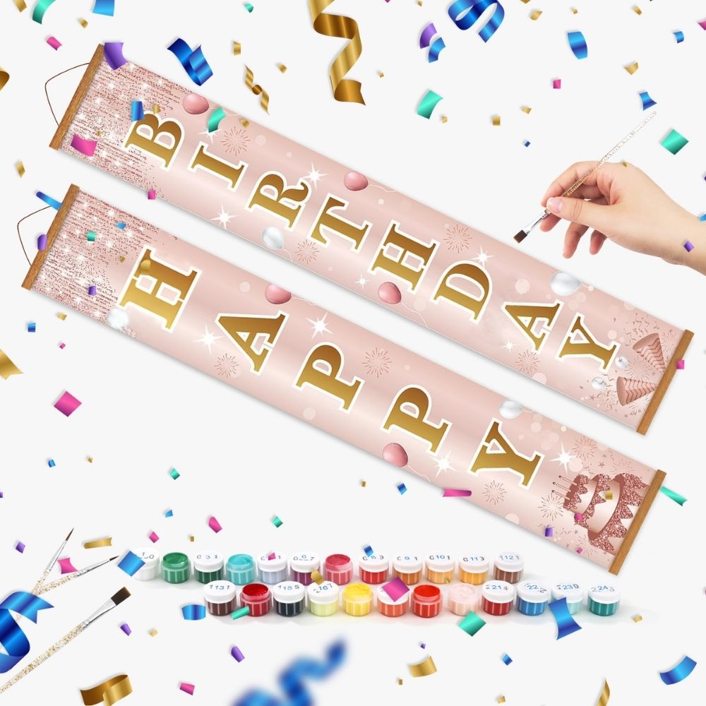 Paint by Numbers Front Door Hanging Banners - Confetti Festoon