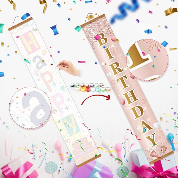 Paint by Numbers Front Door Hanging Banners - Confetti Festoon