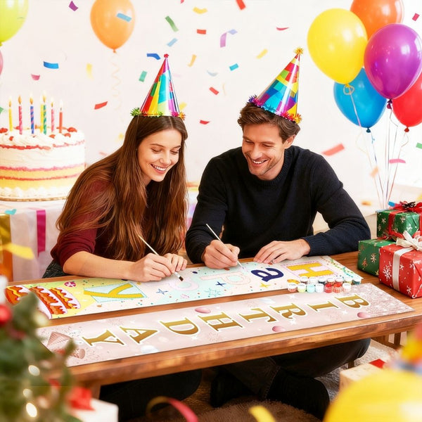 Paint by Numbers Front Door Hanging Banners - Confetti Festoon