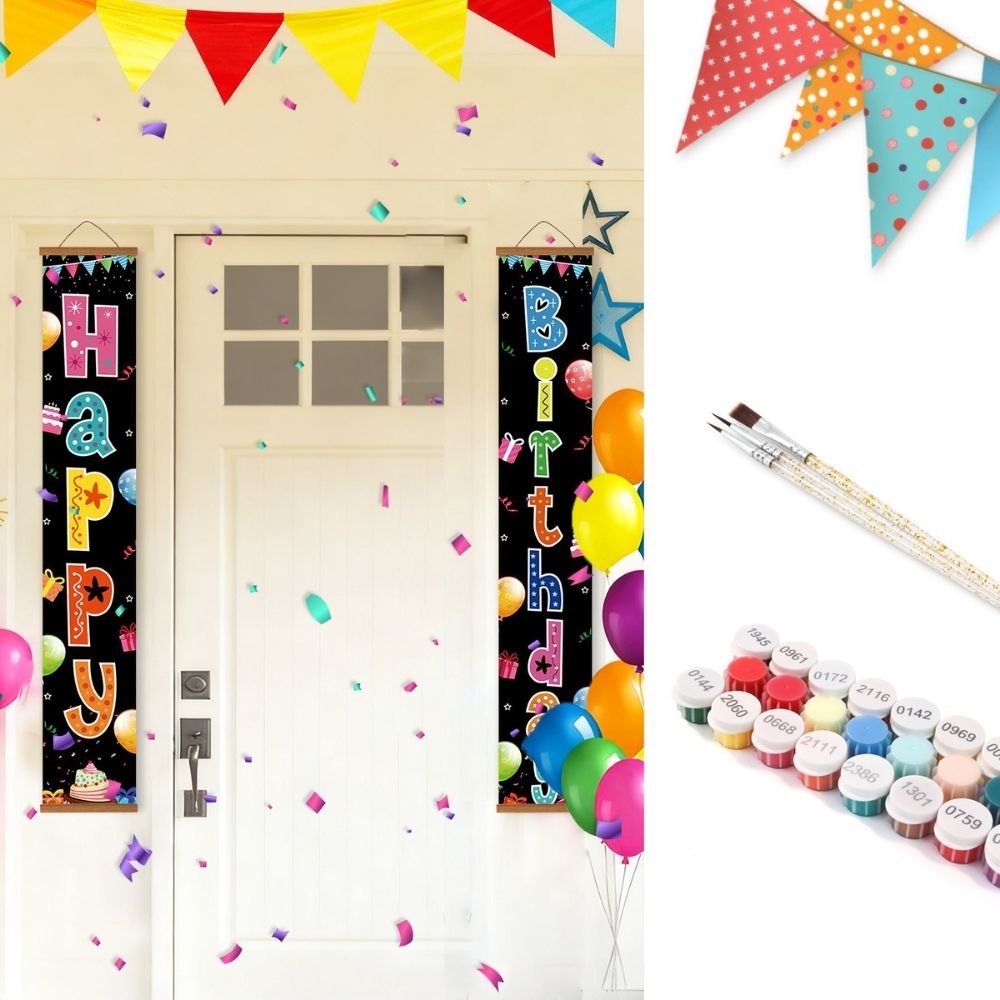 Paint by Numbers Front Door Hanging Banners - Joyful Festoon Figured'Art