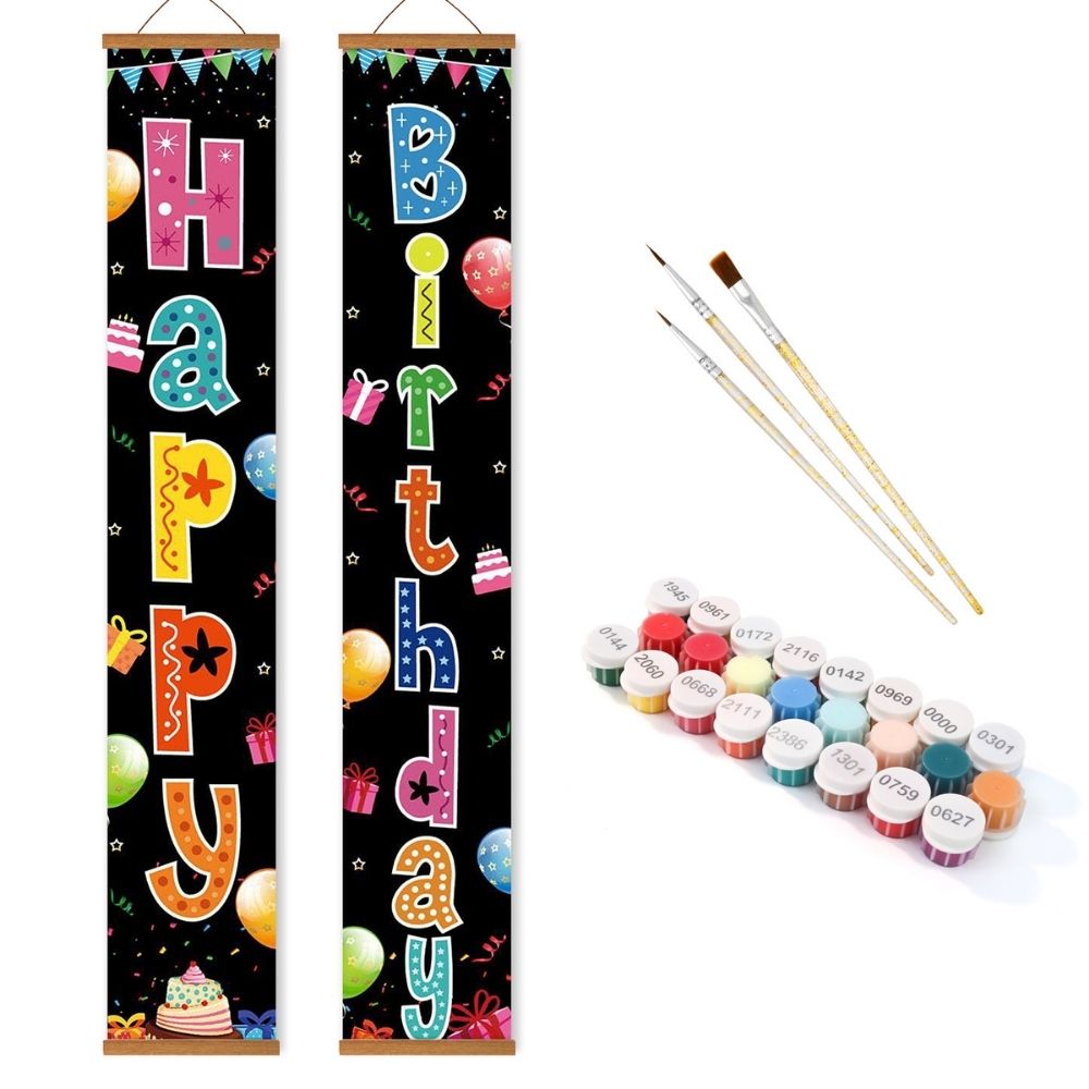 Paint by Numbers Front Door Hanging Banners - Joyful Festoon