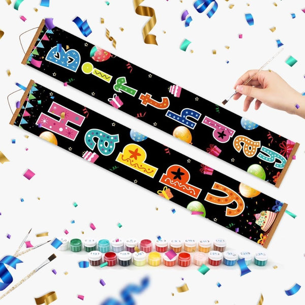 Paint by Numbers Front Door Hanging Banners - Joyful Festoon