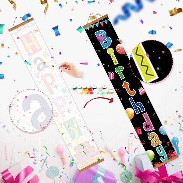Paint by Numbers Front Door Hanging Banners - Joyful Festoon
