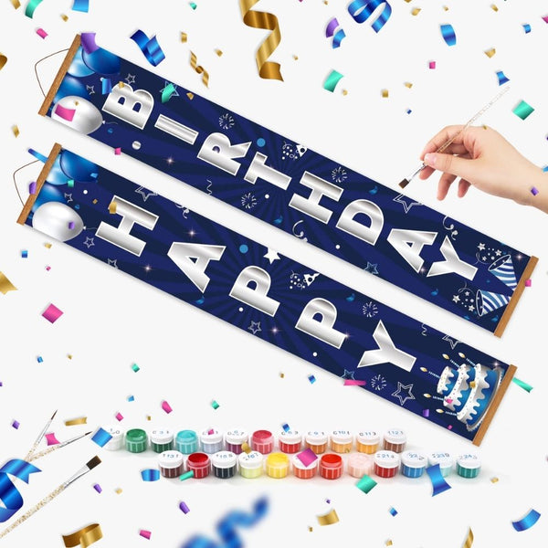 Paint by Numbers Front Door Hanging Banners - Birthday Garland
