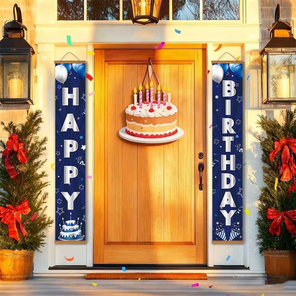 Paint by Numbers Front Door Hanging Banners - Birthday Garland