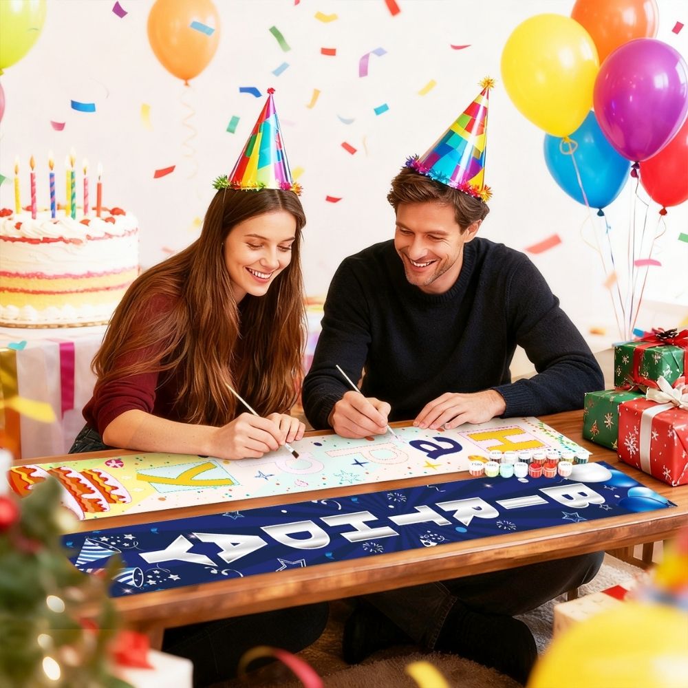 Paint by Numbers Front Door Hanging Banners - Birthday Garland