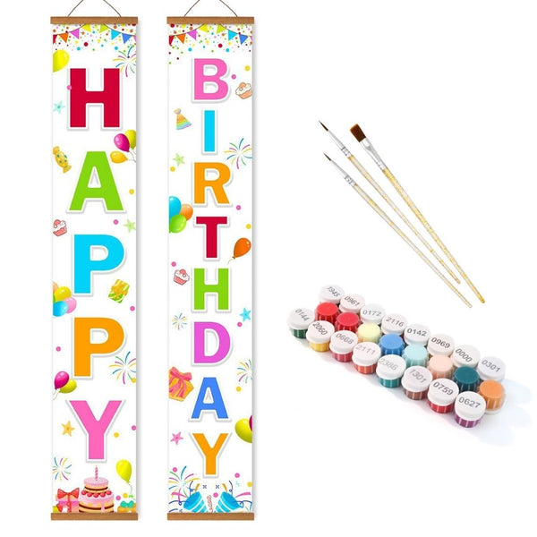 Paint by Numbers Front Door Hanging Banners - Festive Streamers