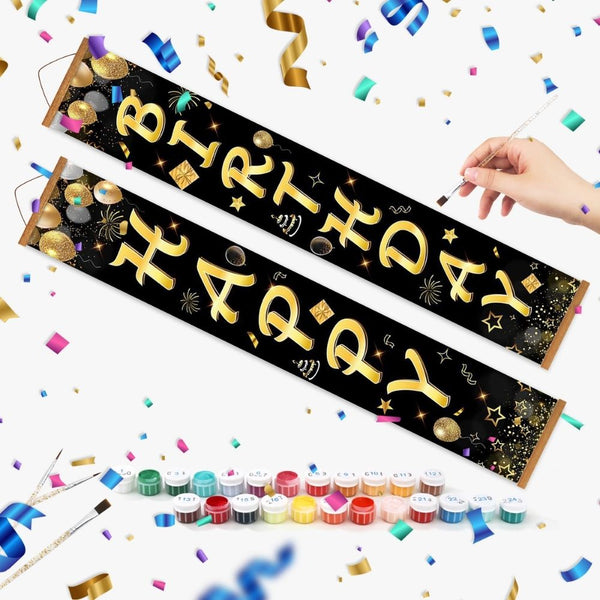 Paint by Numbers Front Door Hanging Banners - Party Flags