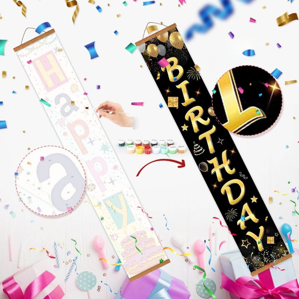 Paint by Numbers Front Door Hanging Banners - Party Flags