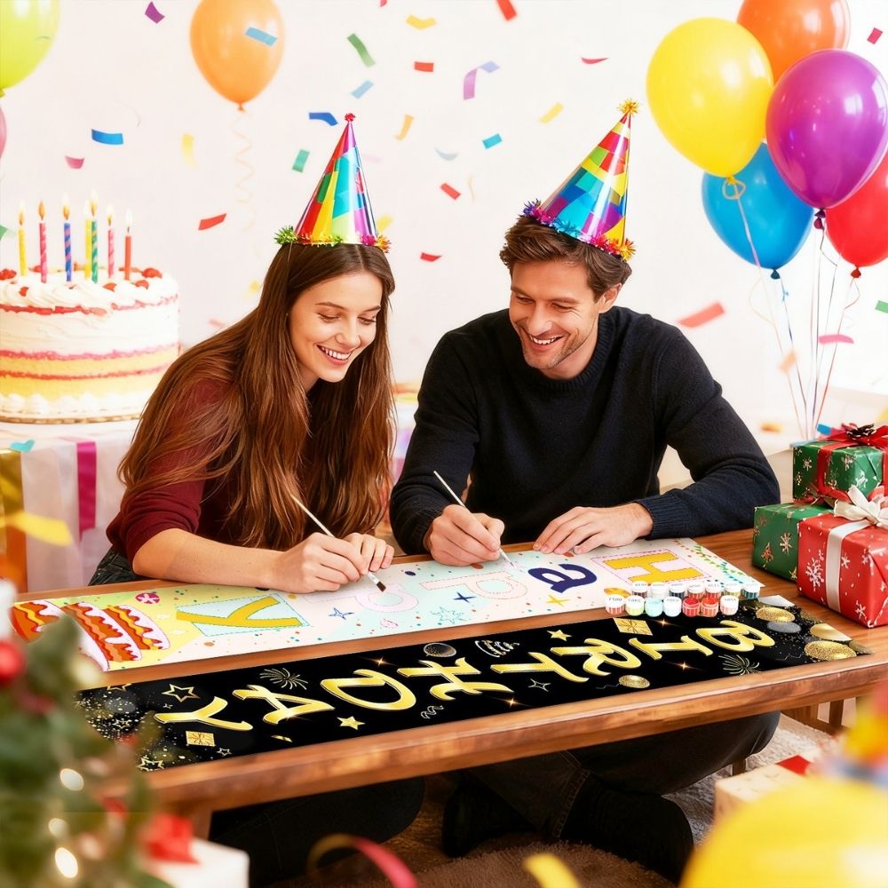 Paint by Numbers Front Door Hanging Banners - Party Flags