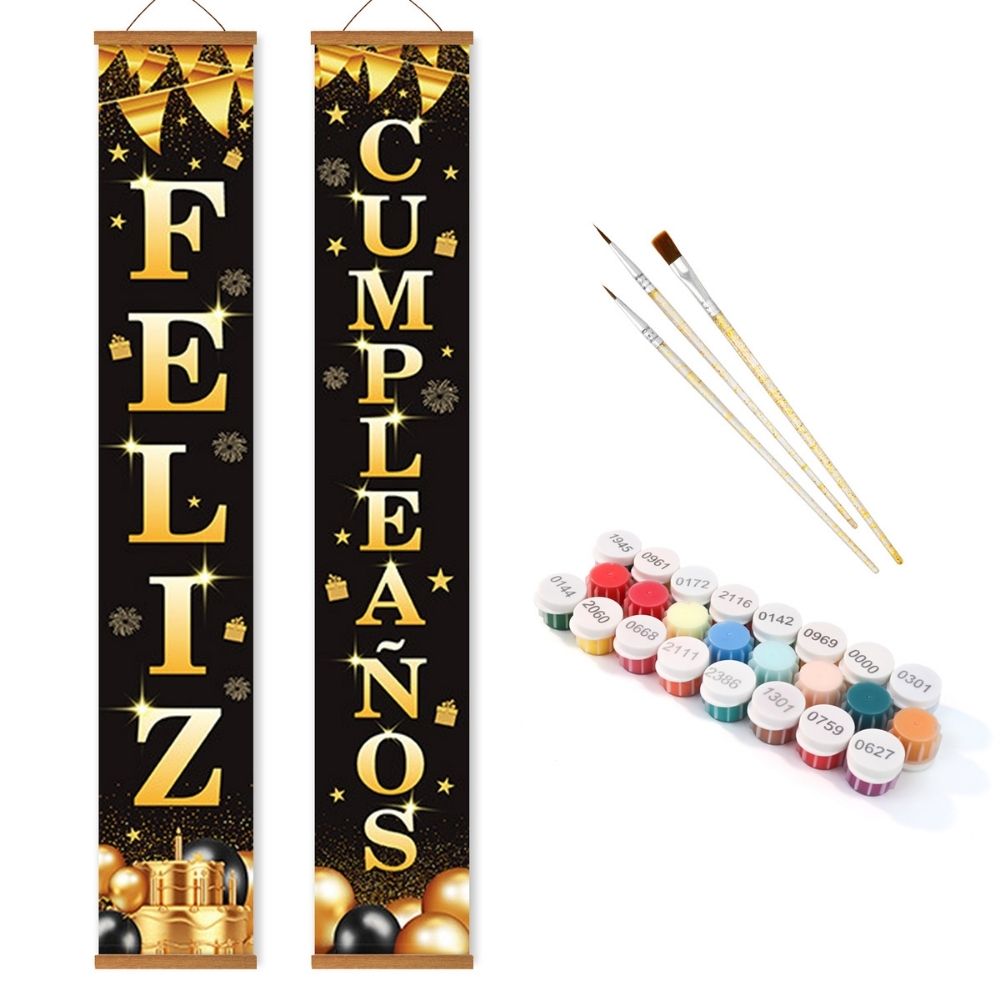 Paint by Numbers Front Door Hanging Banners - Birthday Bunting