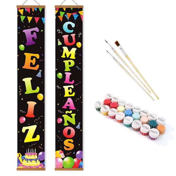 Paint by Numbers Front Door Hanging Banners - Sparkle Garland