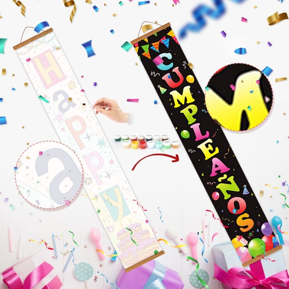 Paint by Numbers Front Door Hanging Banners - Sparkle Garland