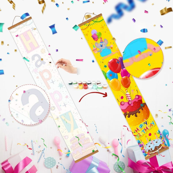 Paint by Numbers Front Door Hanging Banners - Balloon Festoon