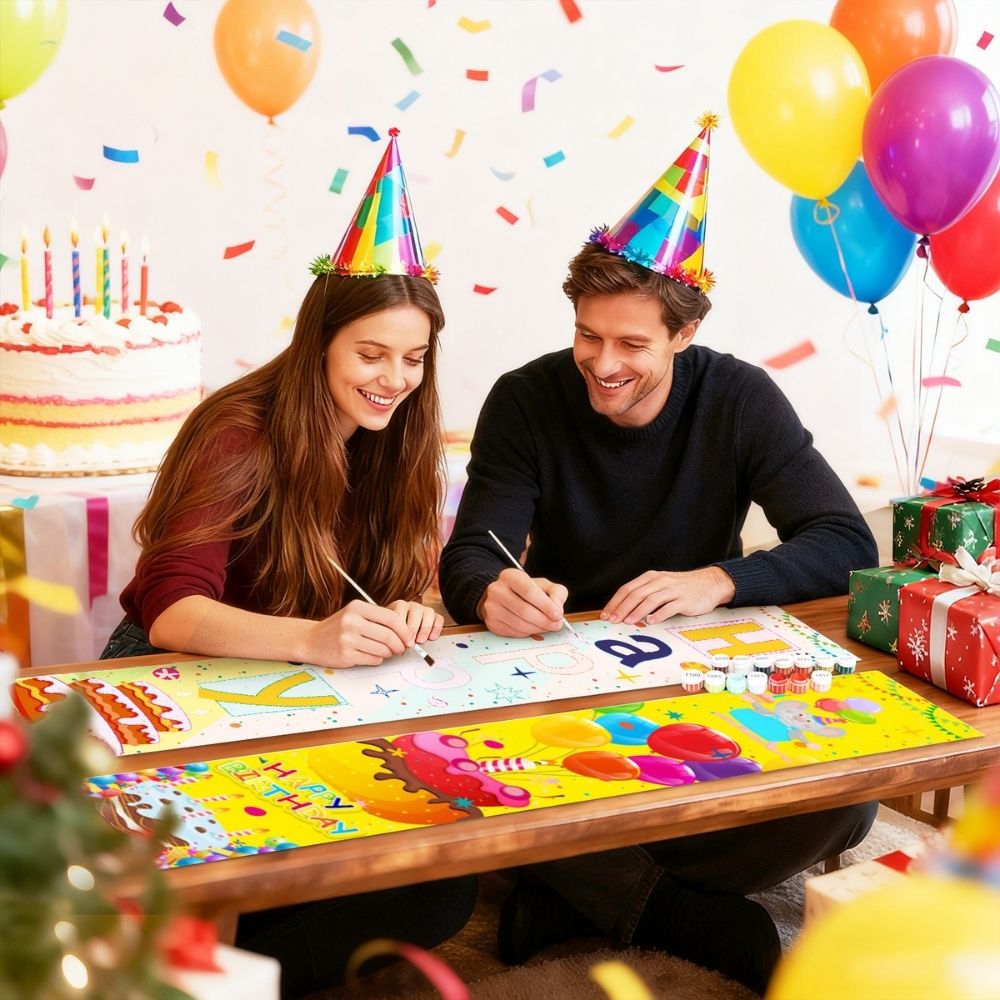 Paint by Numbers Front Door Hanging Banners - Balloon Festoon