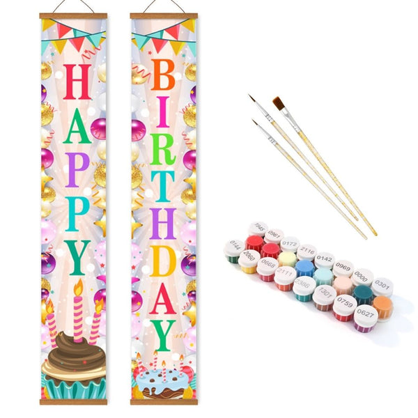 Paint by Numbers Front Door Hanging Banners - Party Decorations