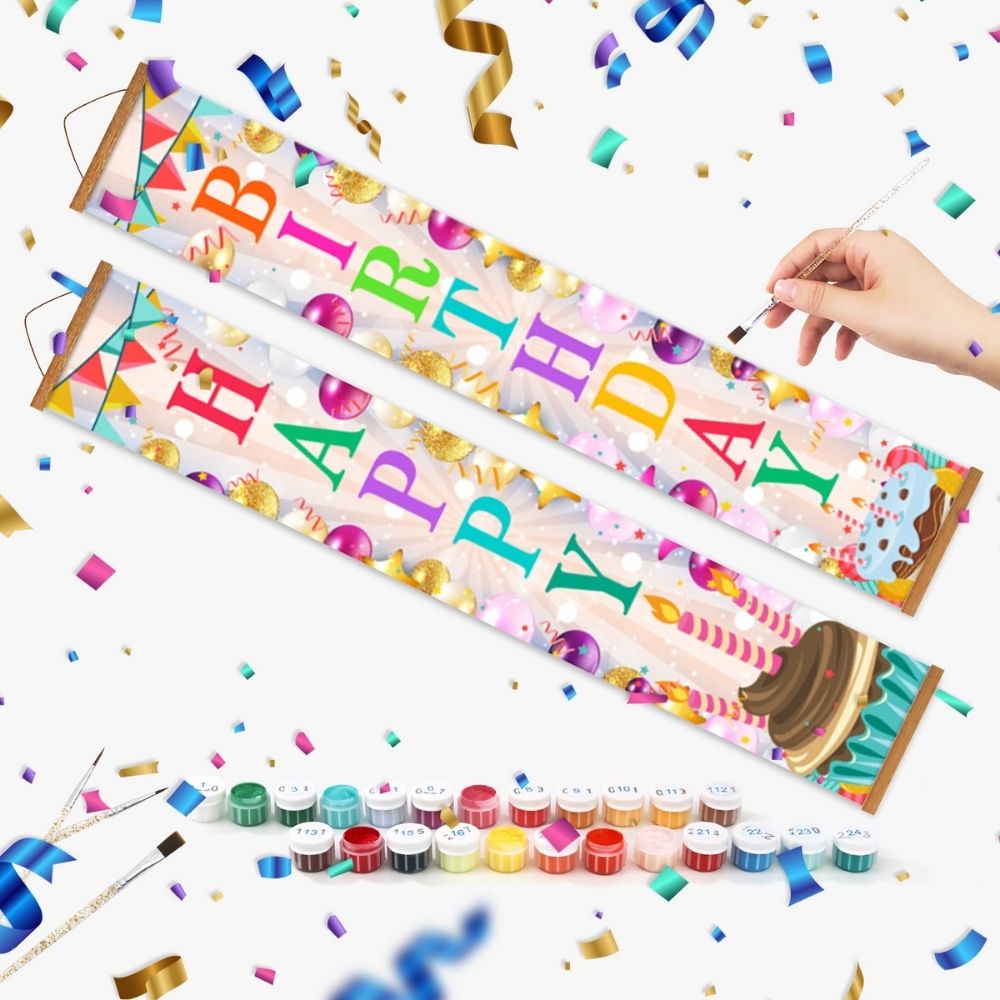 Paint by Numbers Front Door Hanging Banners - Party Decorations