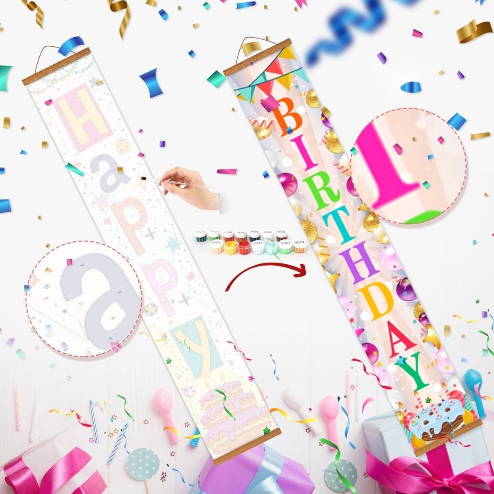 Paint by Numbers Front Door Hanging Banners - Party Decorations