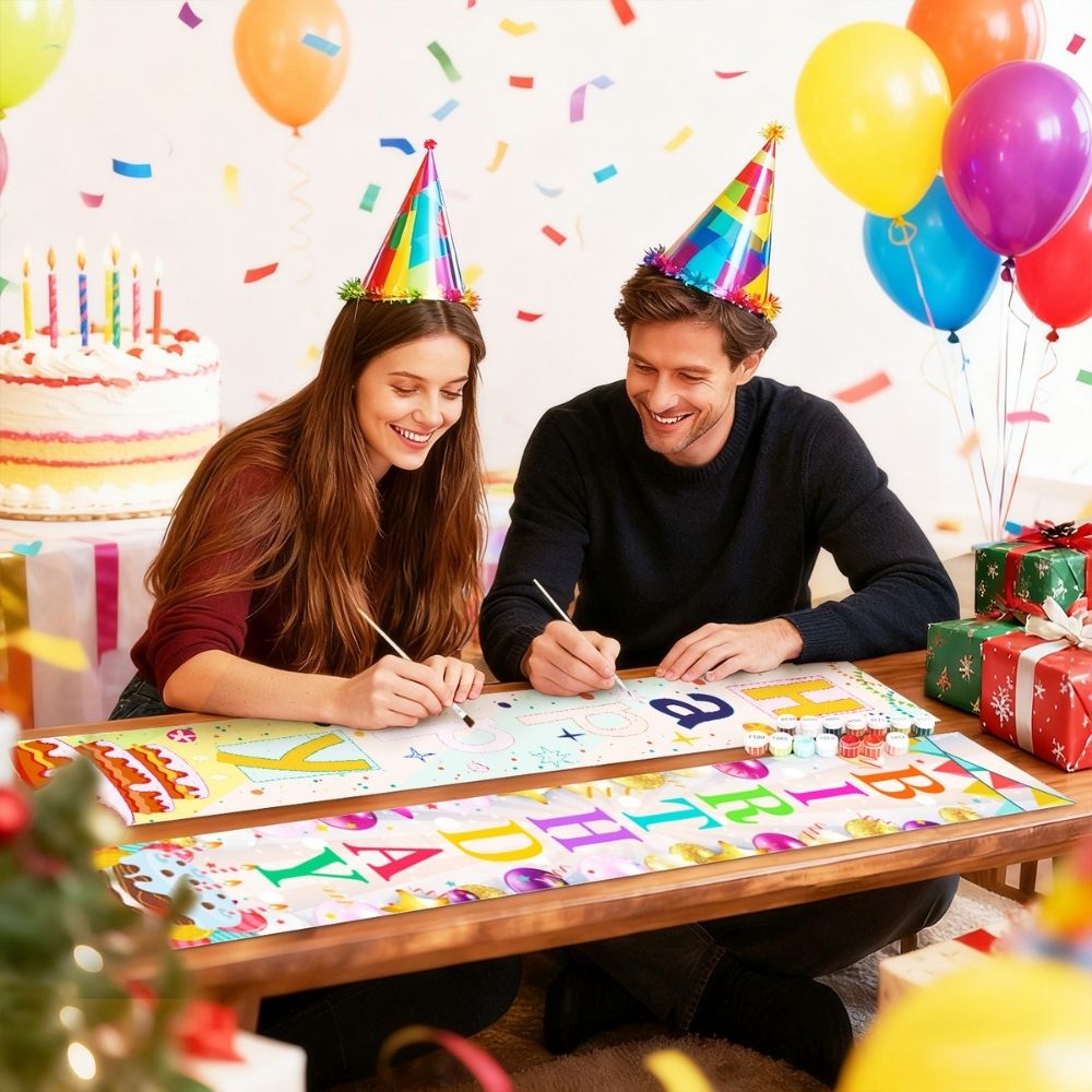 Paint by Numbers Front Door Hanging Banners - Party Decorations