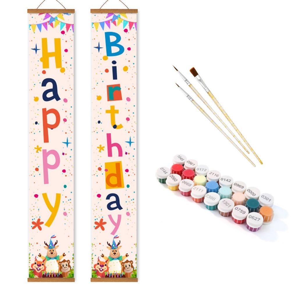 Paint by Numbers Front Door Hanging Banners - Birthday Festoon 2