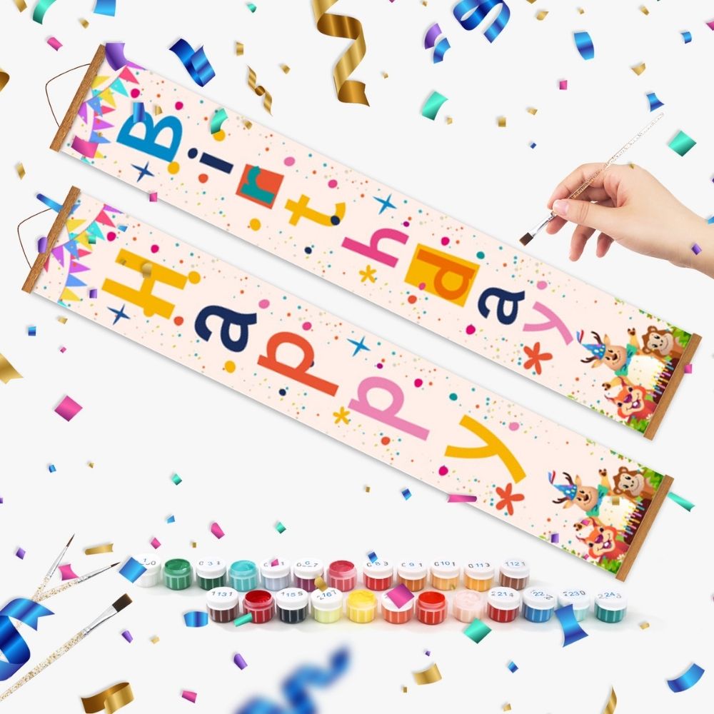 Paint by Numbers Front Door Hanging Banners - Birthday Festoon 2
