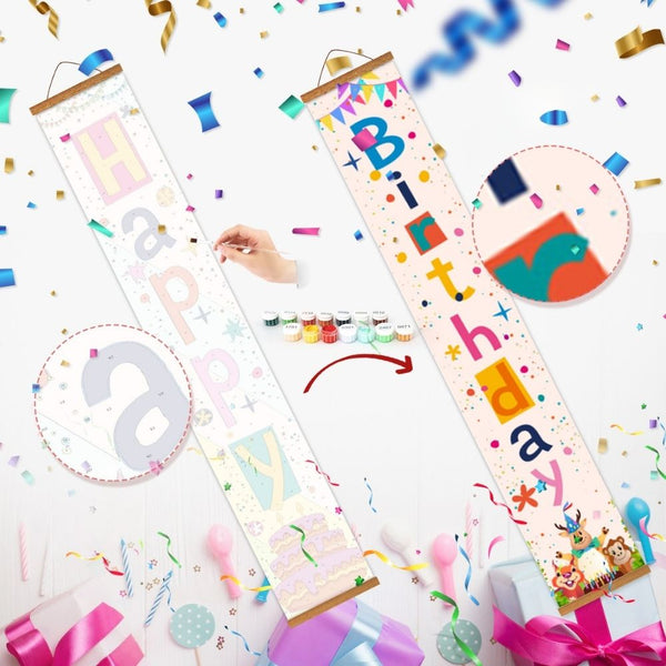 Paint by Numbers Front Door Hanging Banners - Birthday Festoon 2