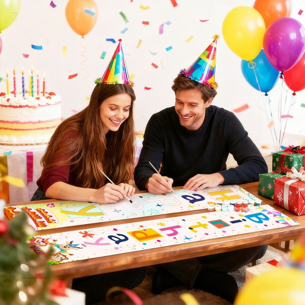 Paint by Numbers Front Door Hanging Banners - Birthday Festoon 2