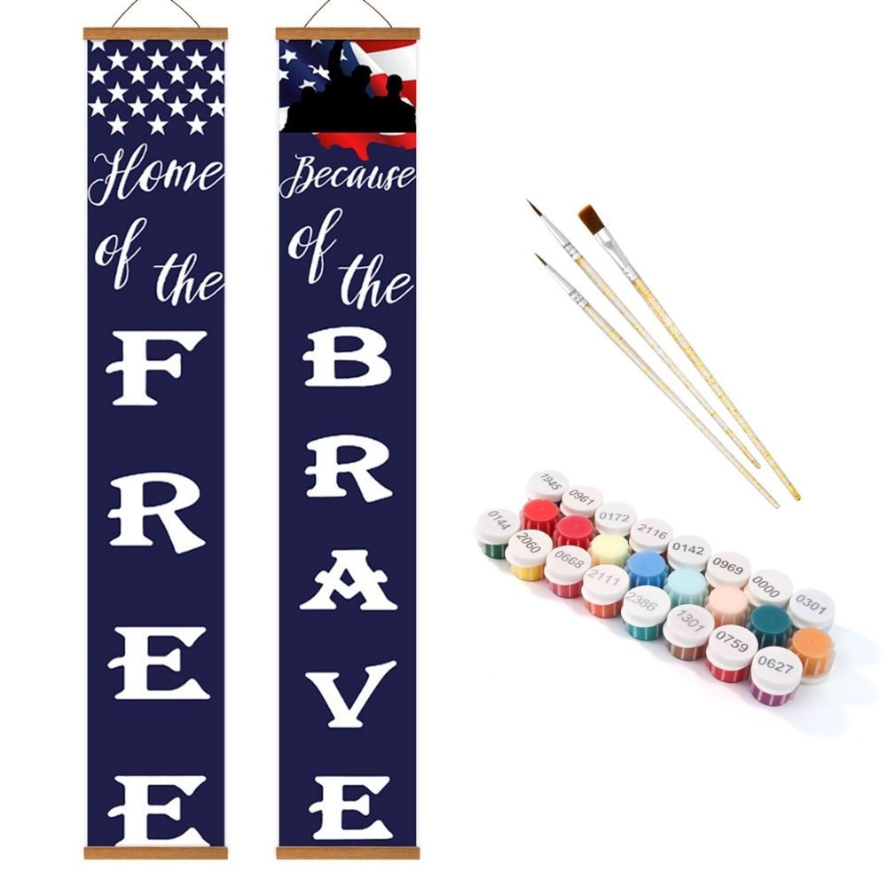 Paint by Numbers Front Door Hanging Banners - Star and Stripes Festoon