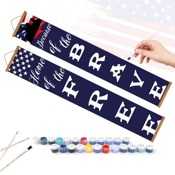 Paint by Numbers Front Door Hanging Banners - Star and Stripes Festoon