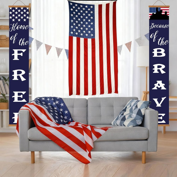 Paint by Numbers Front Door Hanging Banners - Red White Blue