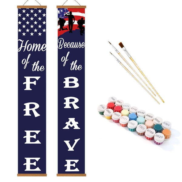 Paint by Numbers Front Door Hanging Banners - Patriot Festoon