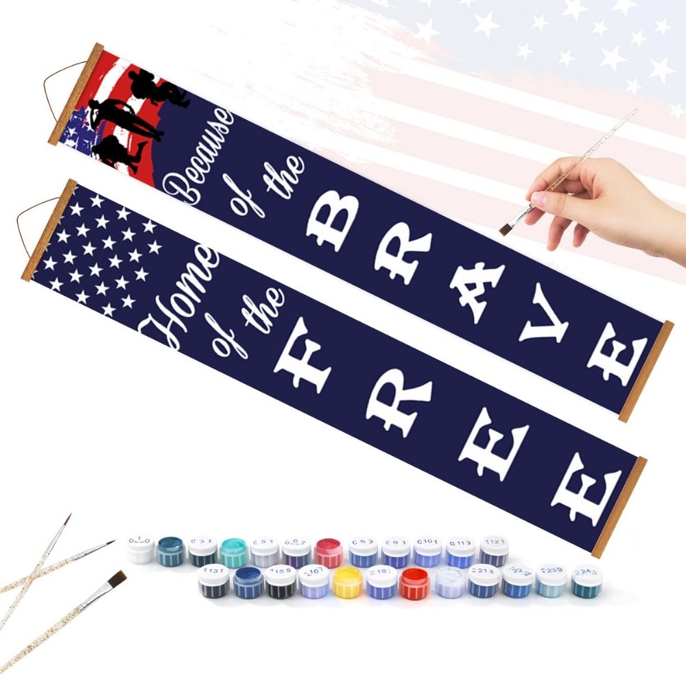 Paint by Numbers Front Door Hanging Banners - Patriot Festoon