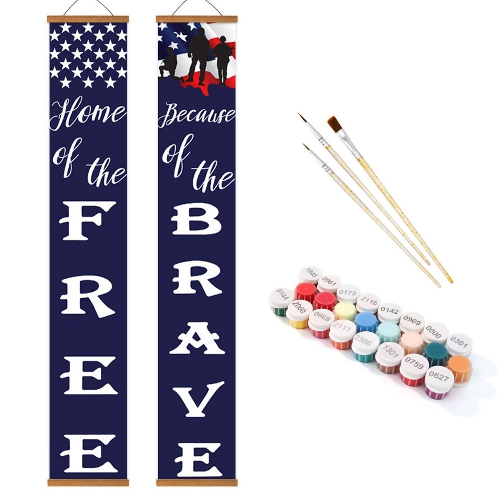Paint by Numbers Front Door Hanging Banners - Freedom Flags