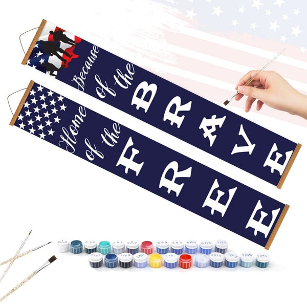Paint by Numbers Front Door Hanging Banners - Freedom Flags
