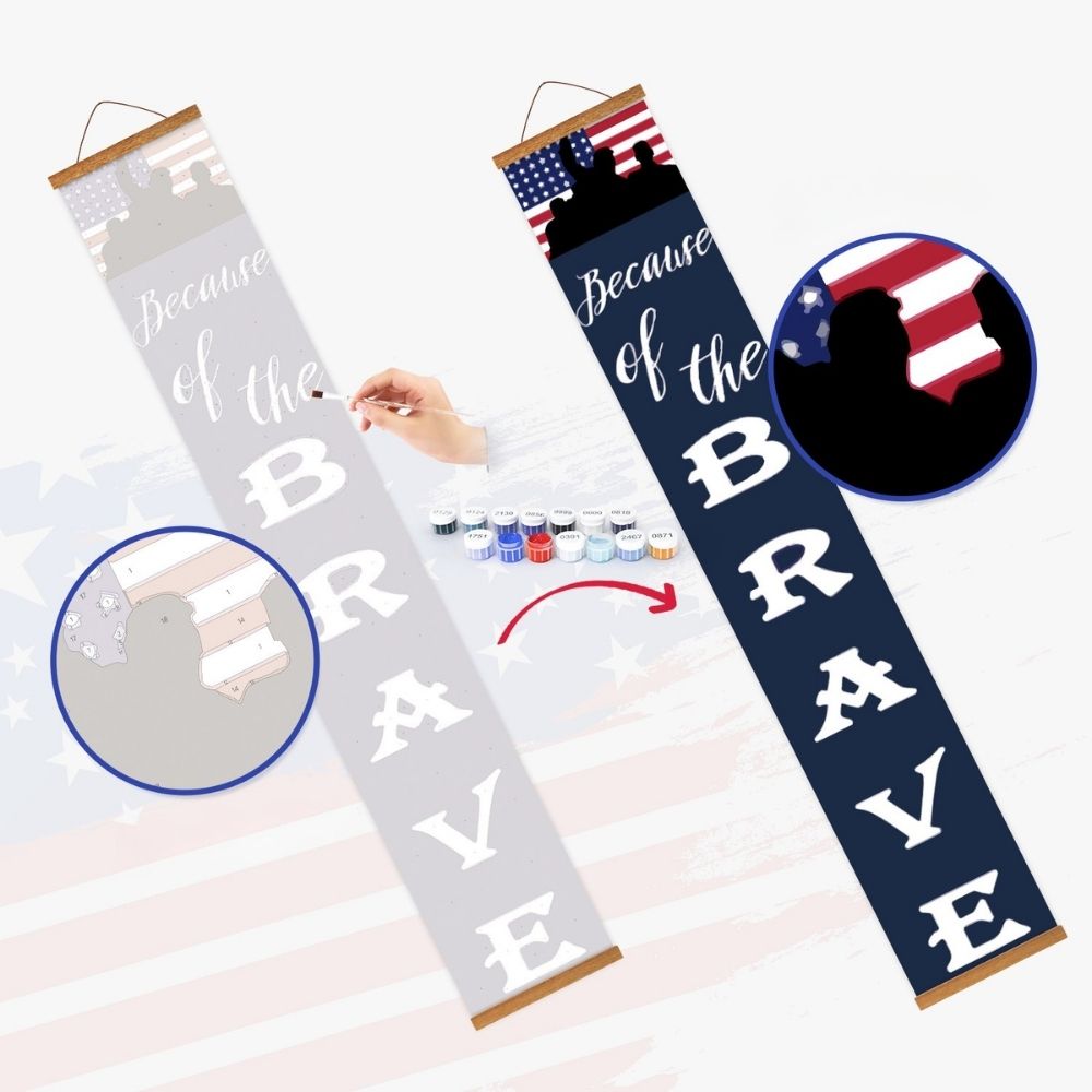 Paint by Numbers Front Door Hanging Banners - Freedom Flags