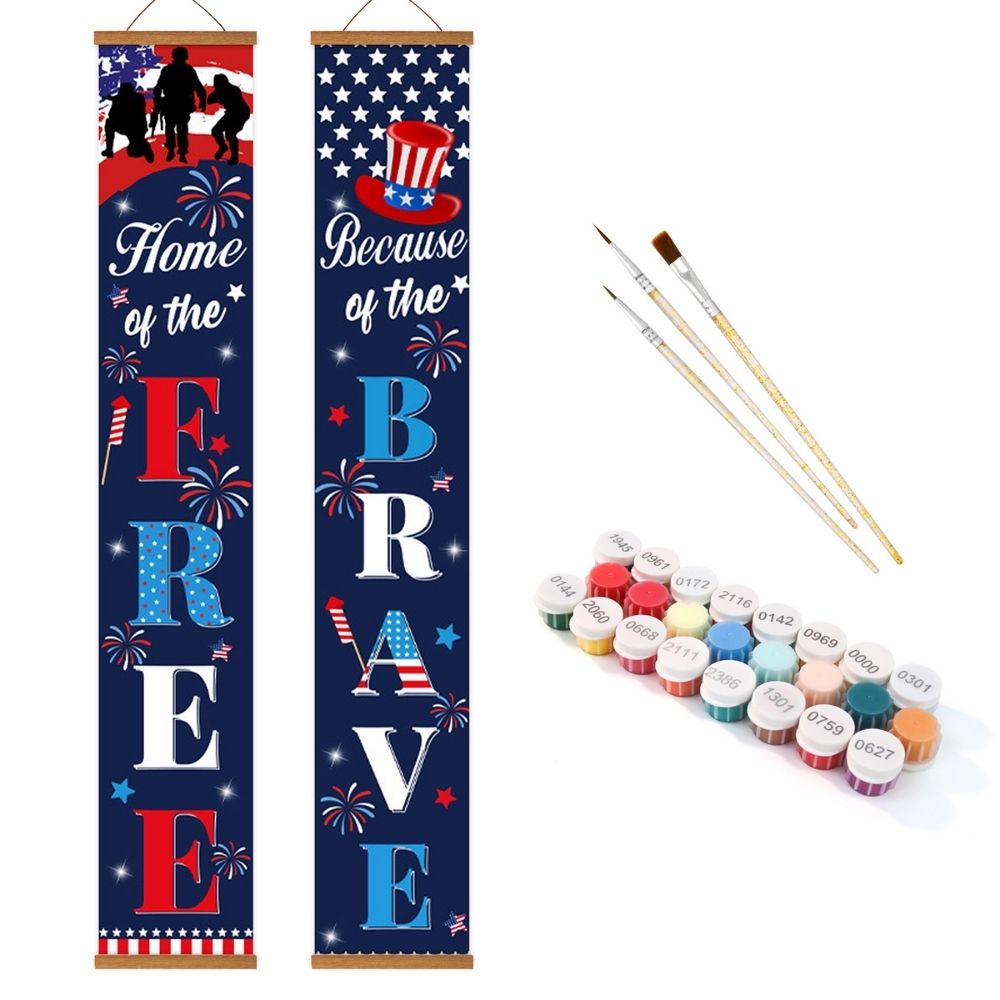 Paint by Numbers Front Door Hanging Banners - American Bunting