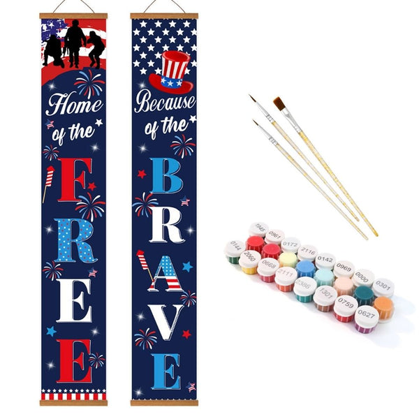 Paint by Numbers Front Door Hanging Banners - American Bunting