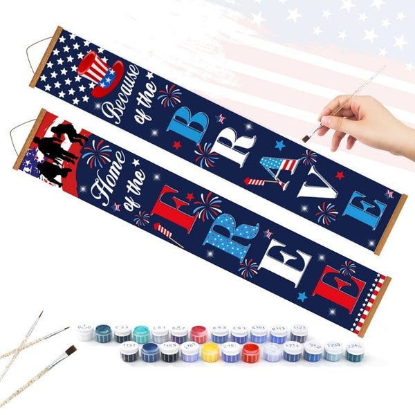 Paint by Numbers Front Door Hanging Banners - American Bunting