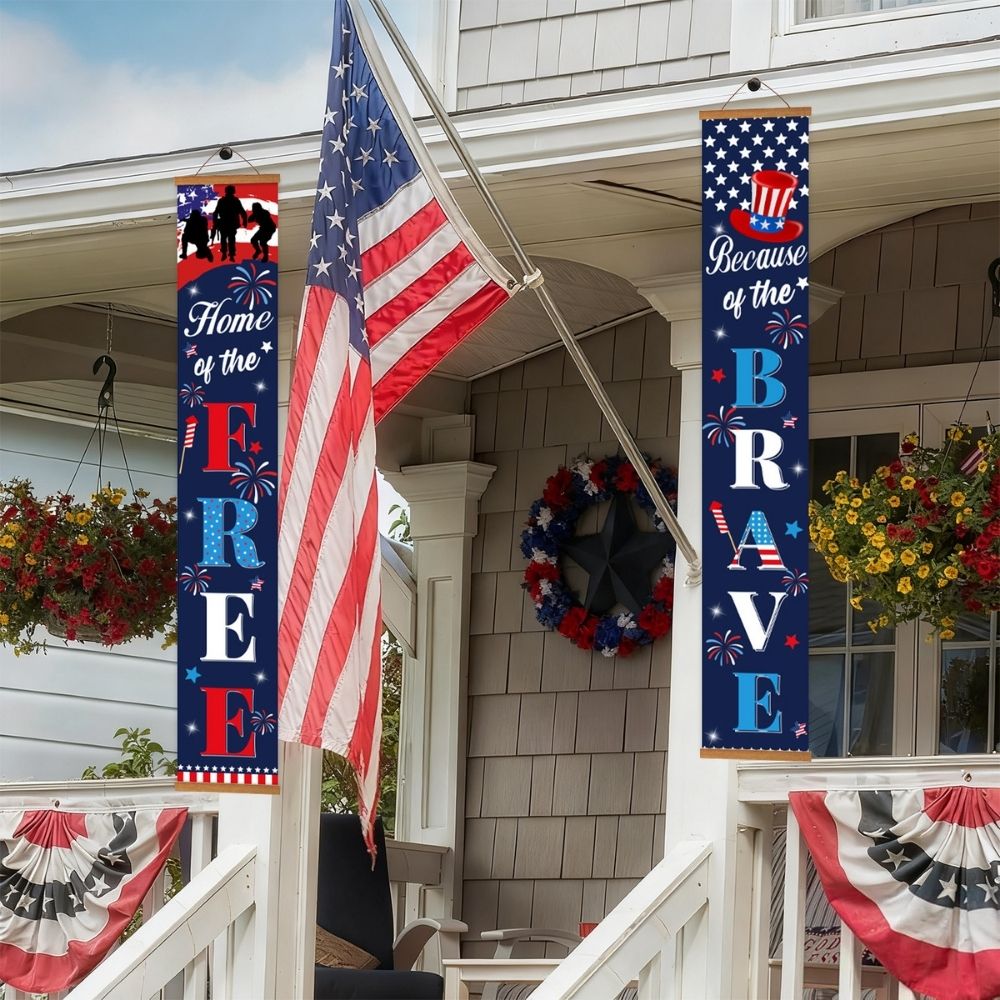 Paint by Numbers Front Door Hanging Banners - American Bunting