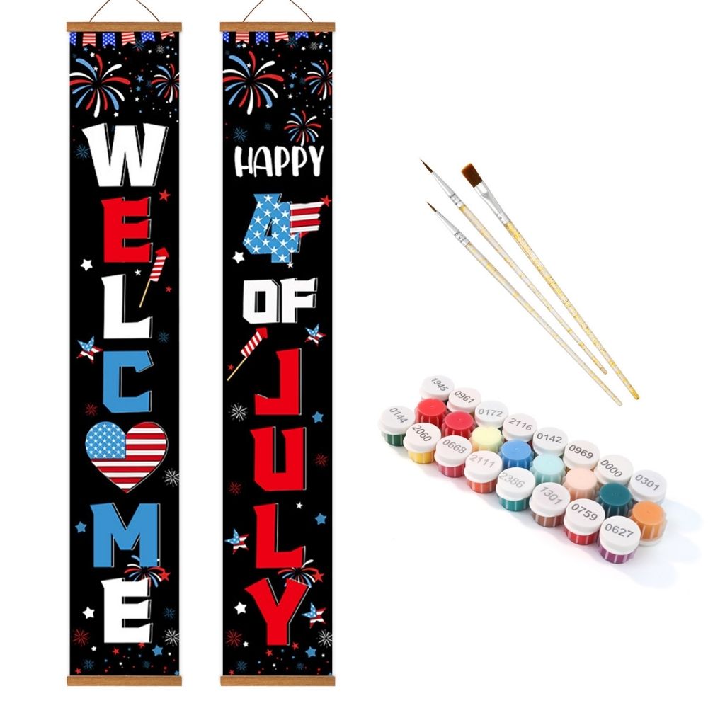 Paint by Numbers Front Door Hanging Banners - Independence Streamers