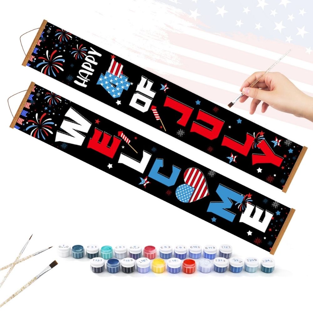 Paint by Numbers Front Door Hanging Banners - Independence Streamers